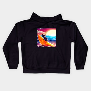 Surfer Kitty Kids Hoodie